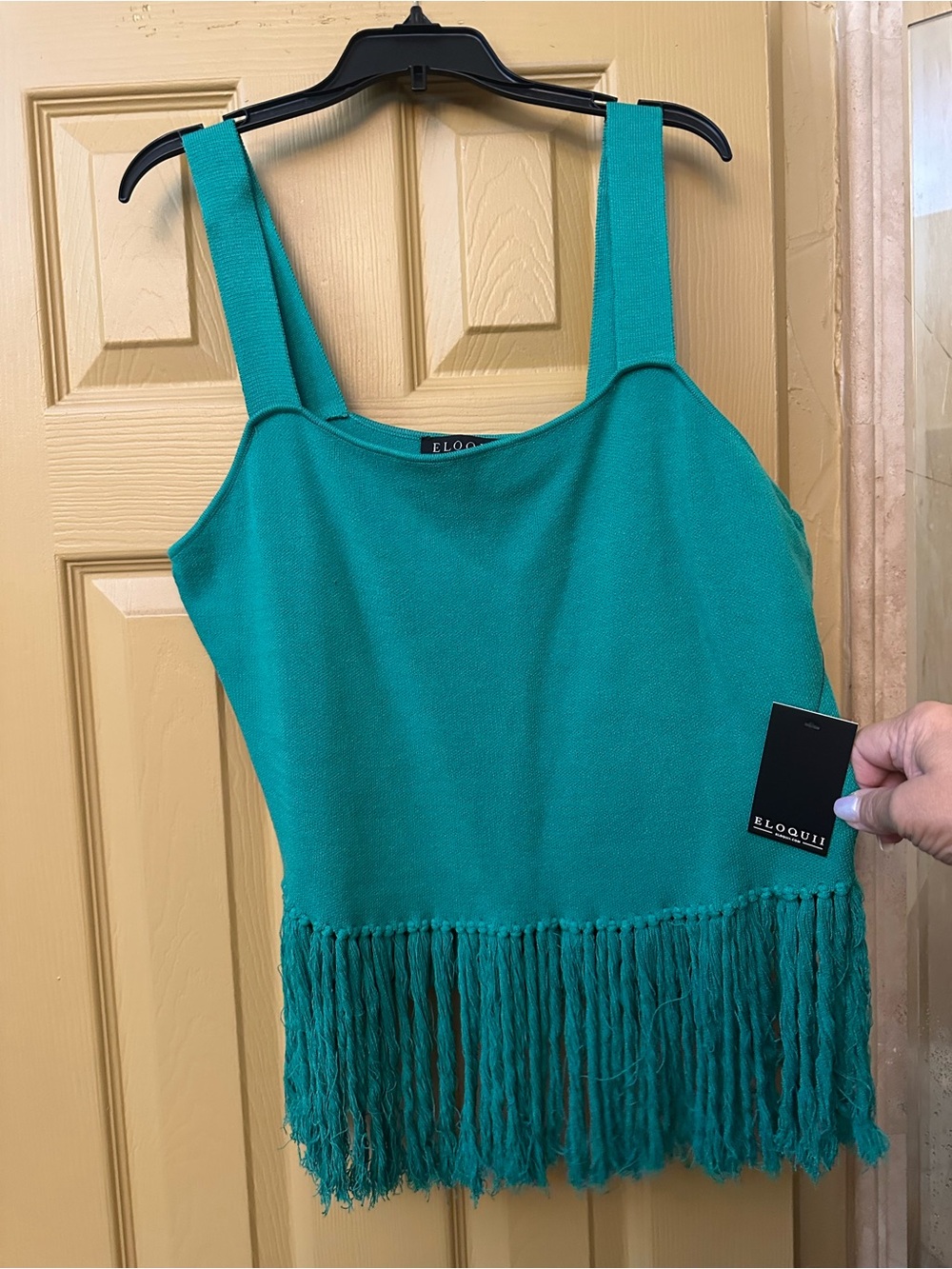 ELOQUII Fringe Sweater Tank Top – NWT | Gorgeous Green | Size 18/20